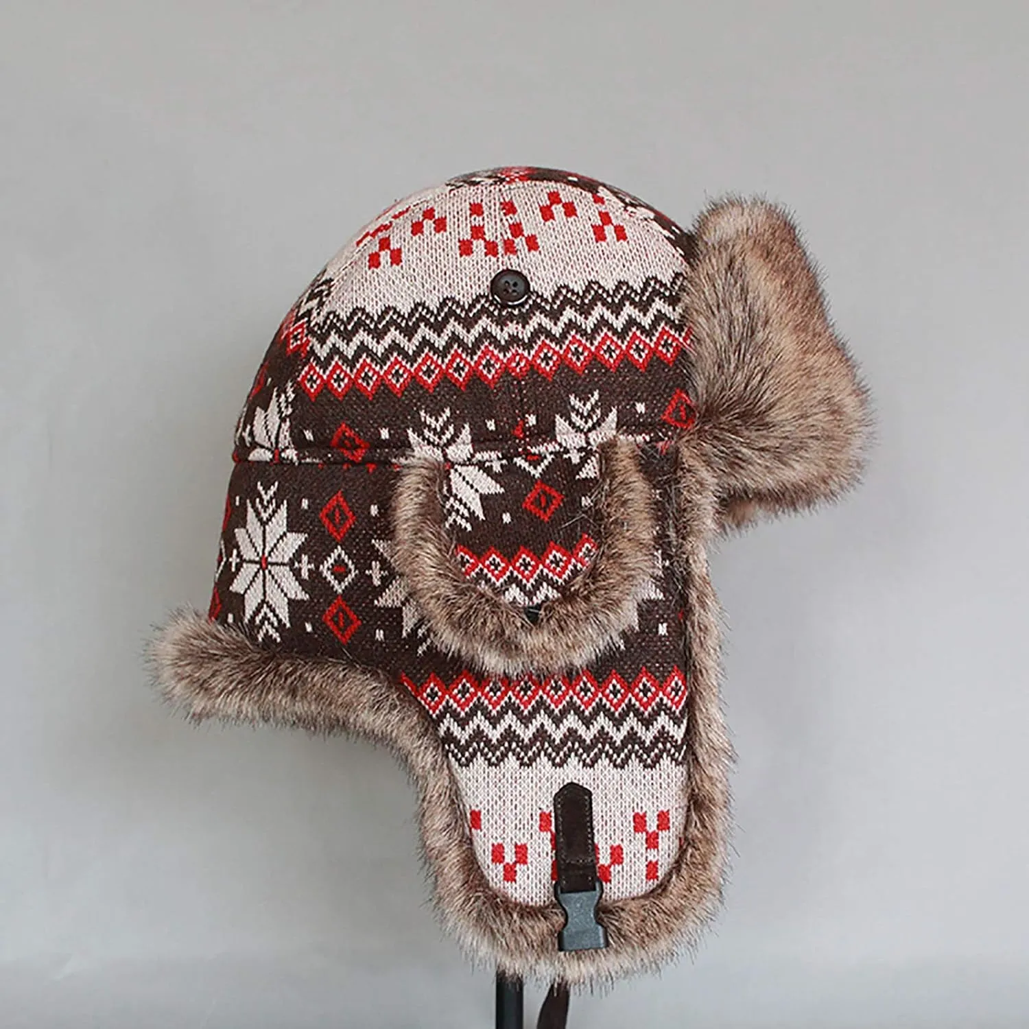 Winter Hats, Hat Winter Hat Faux Fur Trooper Trapper Hat Aviator Hat with Ear Flap for Outdoor Skating, Skiing, Hunting