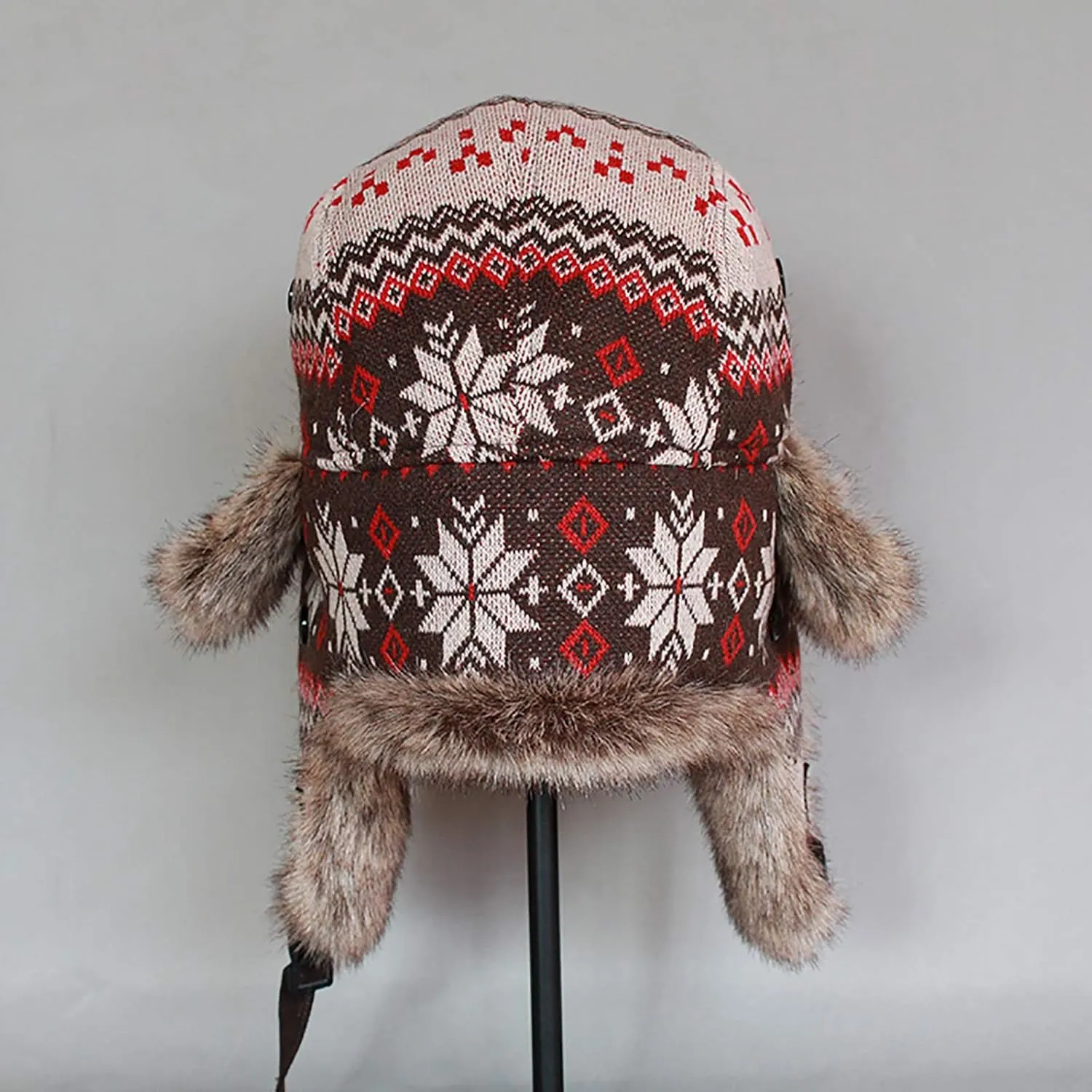 Winter Hats, Hat Winter Hat Faux Fur Trooper Trapper Hat Aviator Hat with Ear Flap for Outdoor Skating, Skiing, Hunting
