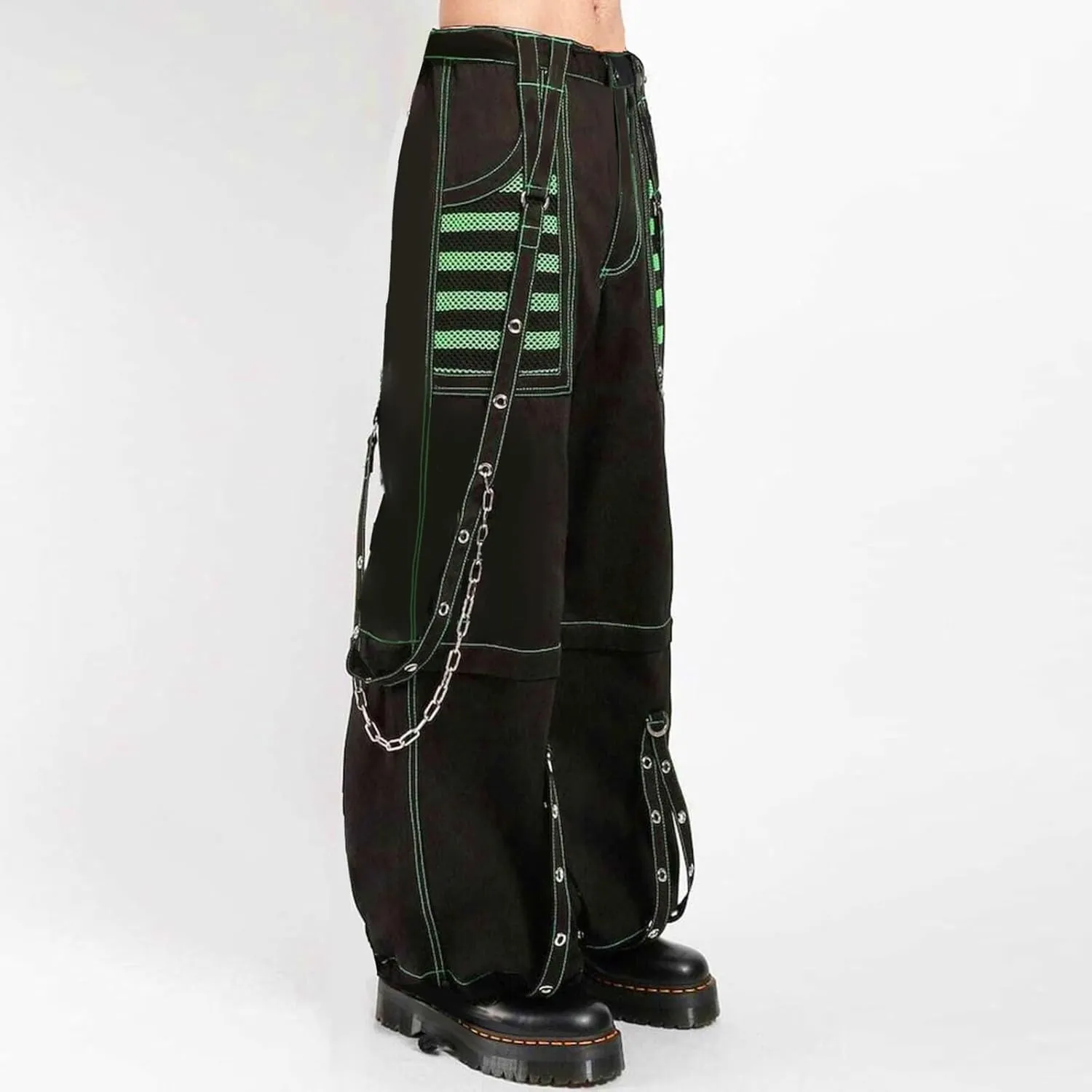 Women Emo Goth Baggy Pants Hip Hop Jeans Y2K Punk Scene High Waisted Wide Leg Denim Pants Streetwear