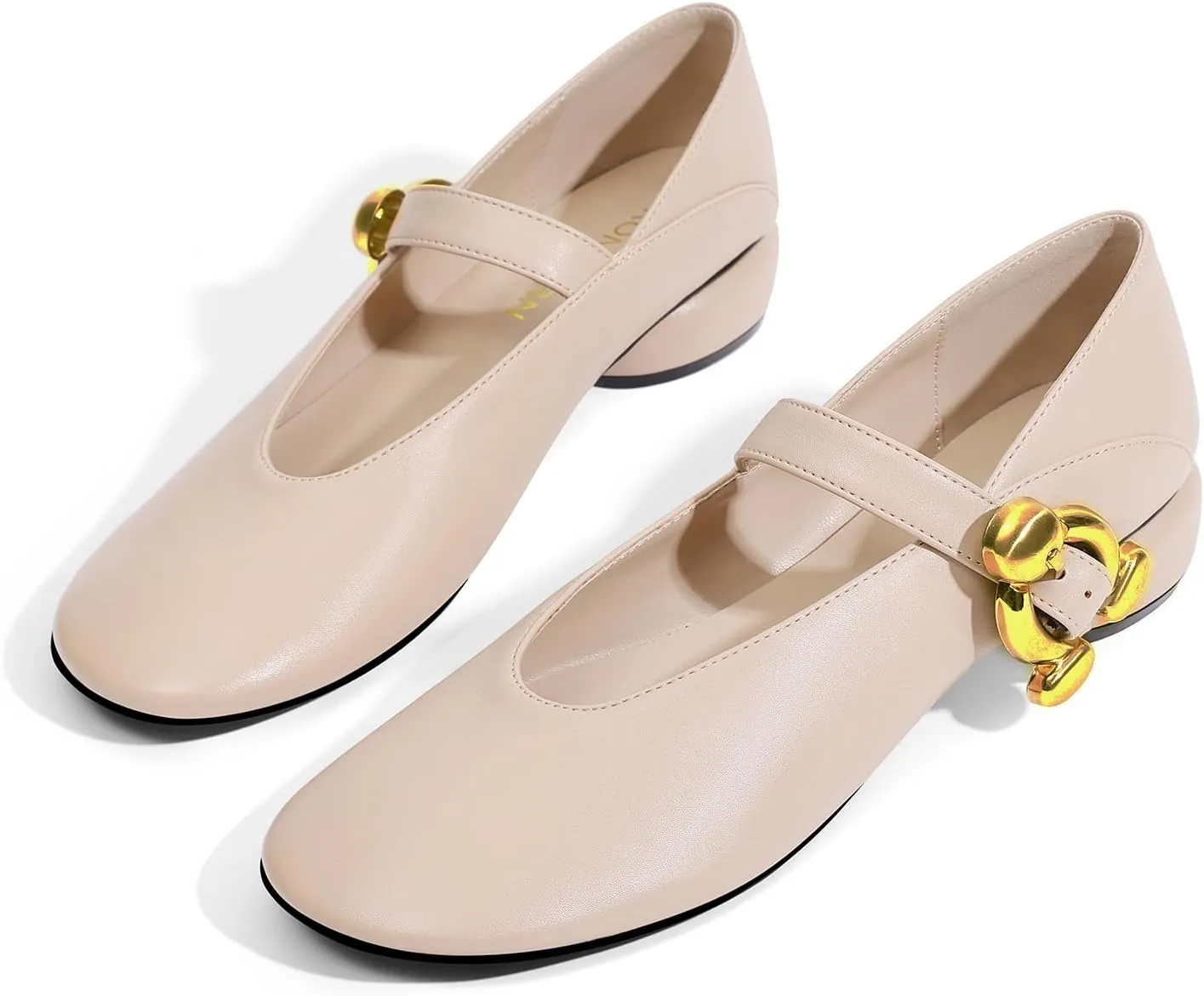 Women Mary Jane Shoes Pumps Chunky Comfortable Low Heels Closed Round Toe Dress Work Wedding Shoes