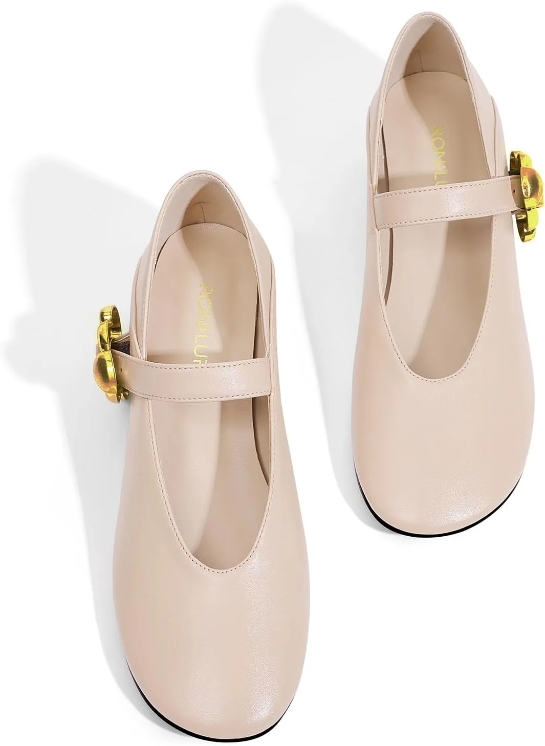 Women Mary Jane Shoes Pumps Chunky Comfortable Low Heels Closed Round Toe Dress Work Wedding Shoes