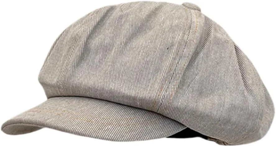 Women Oversized Slouchy Newsboy Cap Puffy Baggy Jean Paperboy Hat with Visor