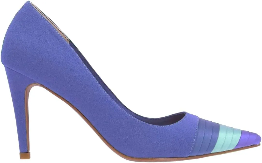 Women Rainbow Kitten Heels Pumps Pointed Toe Satin Stiletto High Heels Pumps Slip On Multicolored Closed Cap Toe Dress Sandals Patchwork Colorful Wedding Shoes Office Lady Sexy 4-11 M US