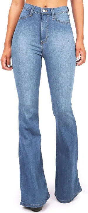 Women Teen Girls Flare Bell Bottom Jeans Y2K Sexy Curvy Slim Fit Butt Lifting Denim Skinny Jeans Available Large Sizes