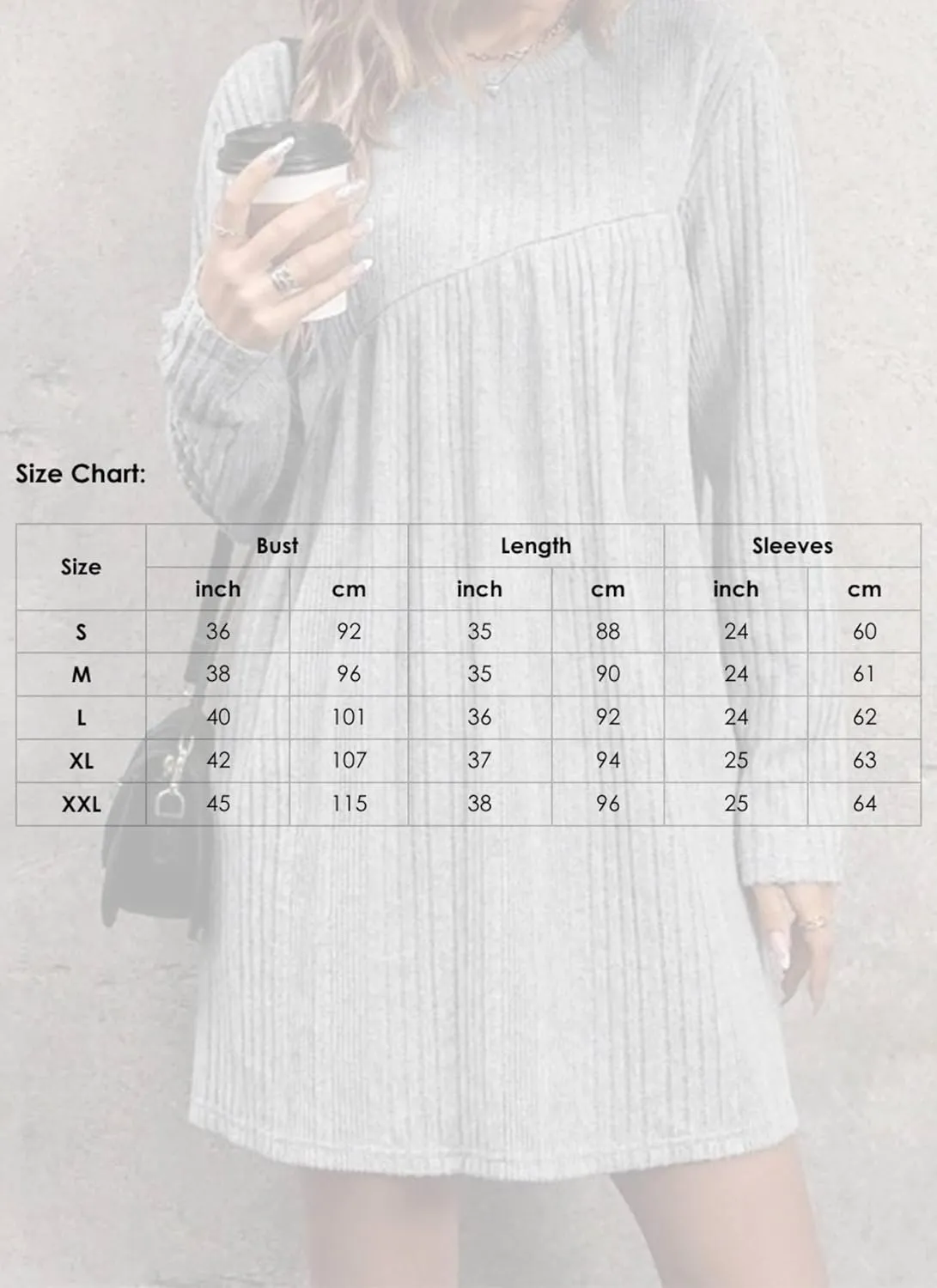 Women's 2025 Summer Basic Plain Grey Round Neck Long Sleeve Knit Mini Dress Casual Going Out Strolling Party Dresses