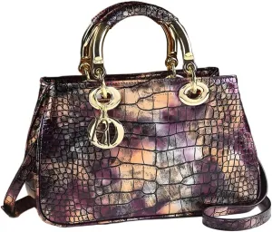 Women's bag fashion crocodile pattern handbag crossbody shoulder bag patent leather color