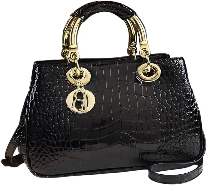 Women's bag fashion crocodile pattern handbag crossbody shoulder bag patent leather color