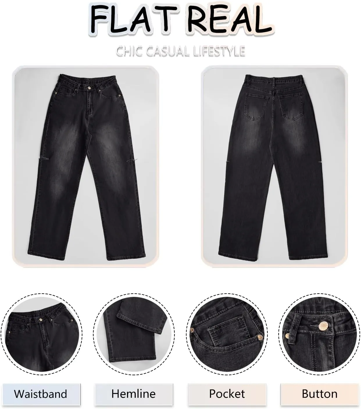 Women's Baggy Boyfriend Jeans Vintage Wide Leg Mid Rise Barrel Denim Pants