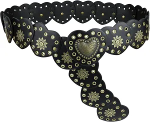 Womens Belt Brown Western Belts for Cowgirl Cowboy Western Country Belts for Dress Boho Wide Waist Belt