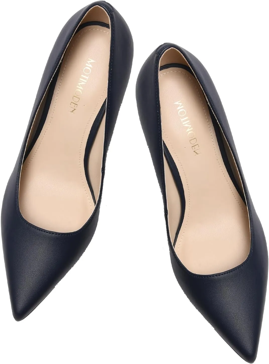 Women's Closed Toe Pointed Pumps Mid High Kitten Heels for Women Dress Shoes Womens Wedding Dressy Shoes