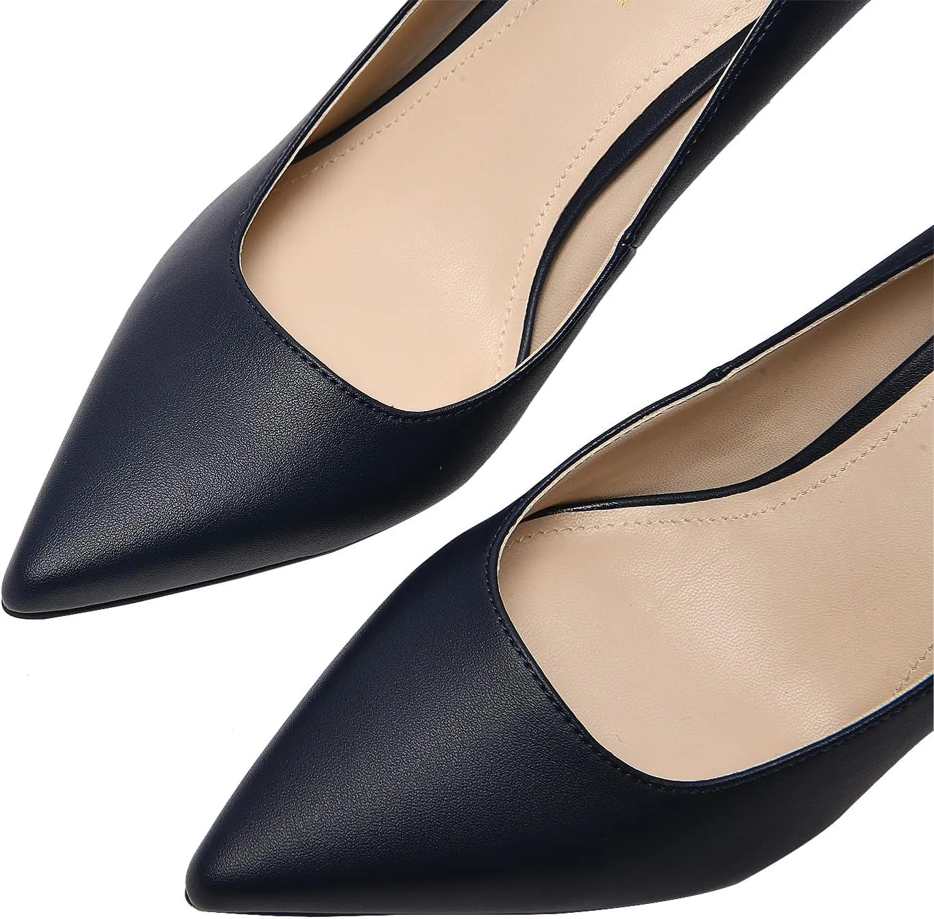 Women's Closed Toe Pointed Pumps Mid High Kitten Heels for Women Dress Shoes Womens Wedding Dressy Shoes