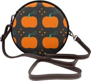 Women's Faux Leather Small Circle Crossbody Purse Shoulder Bag Handbag Sling Bag for Women