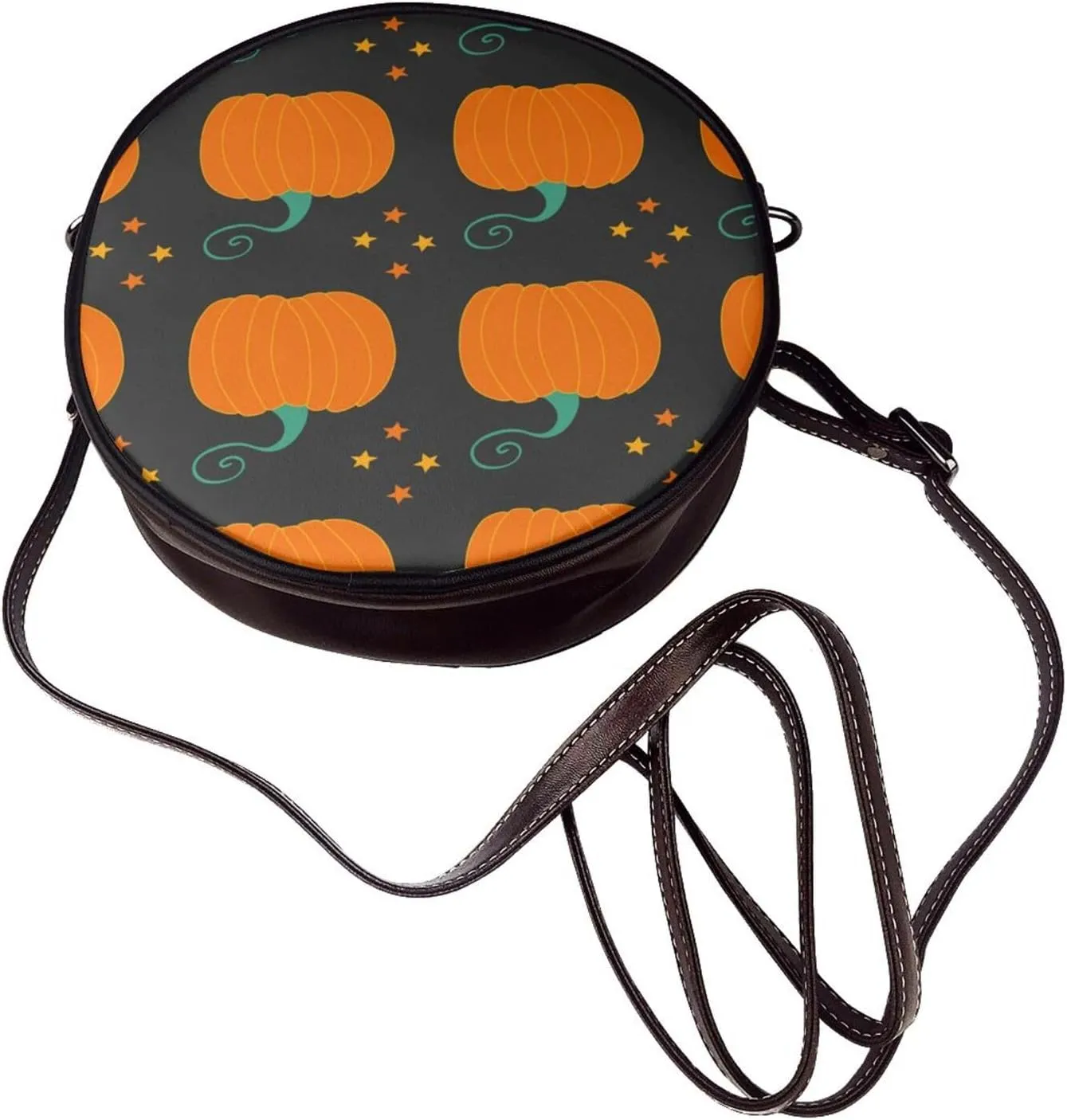 Women's Faux Leather Small Circle Crossbody Purse Shoulder Bag Handbag Sling Bag for Women