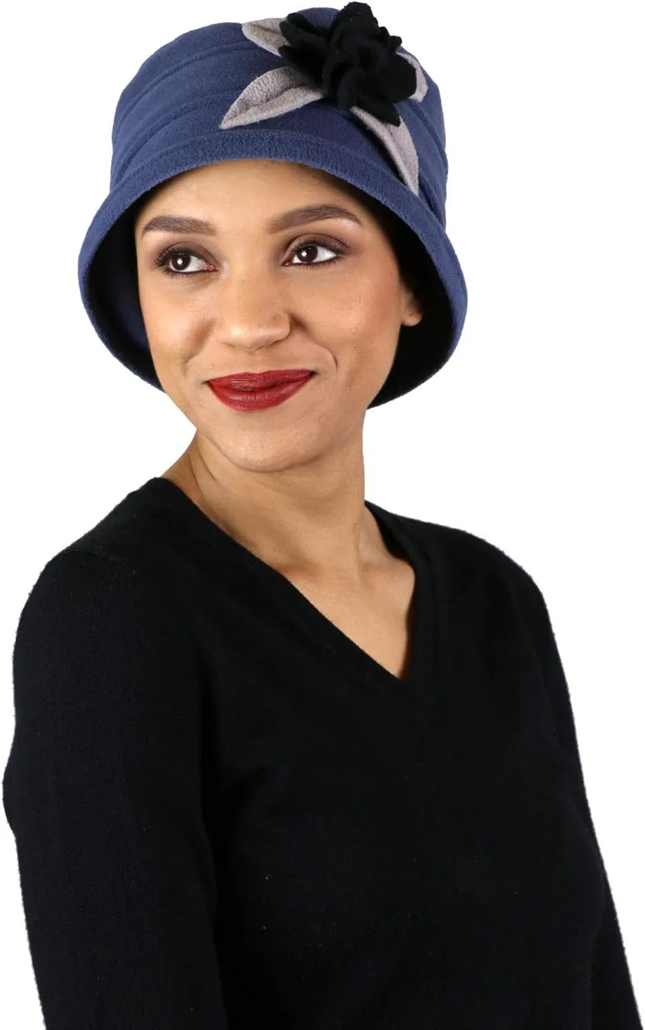 Womens Hat Luxury Fleece Cloche Ladies Cancer Headwear Chemo Winter Head Coverings Plush Double Layer Olivia
