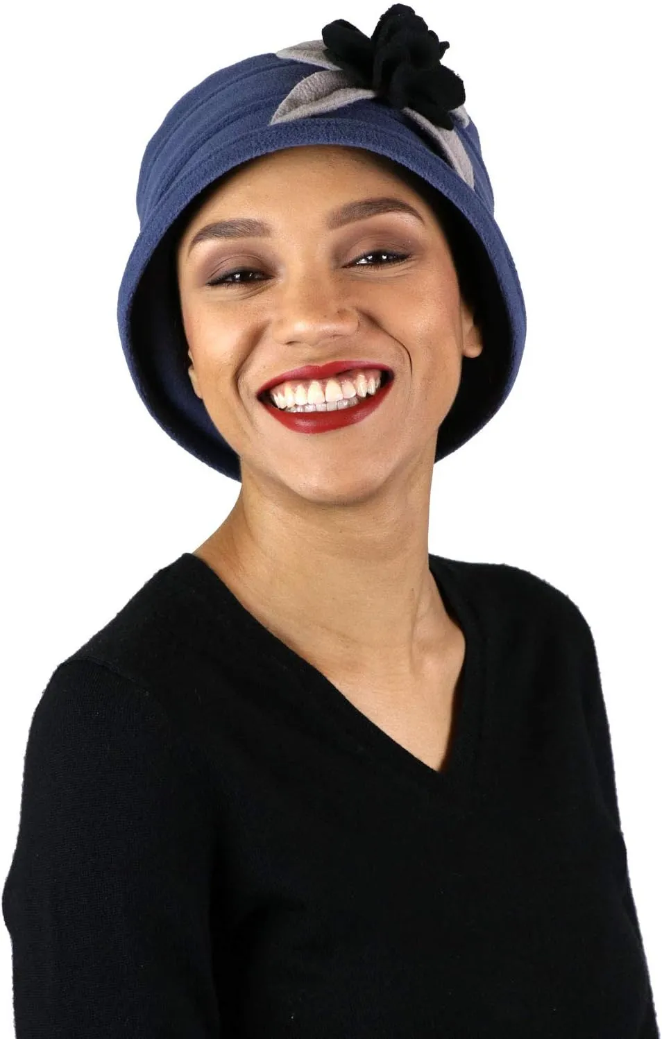 Womens Hat Luxury Fleece Cloche Ladies Cancer Headwear Chemo Winter Head Coverings Plush Double Layer Olivia
