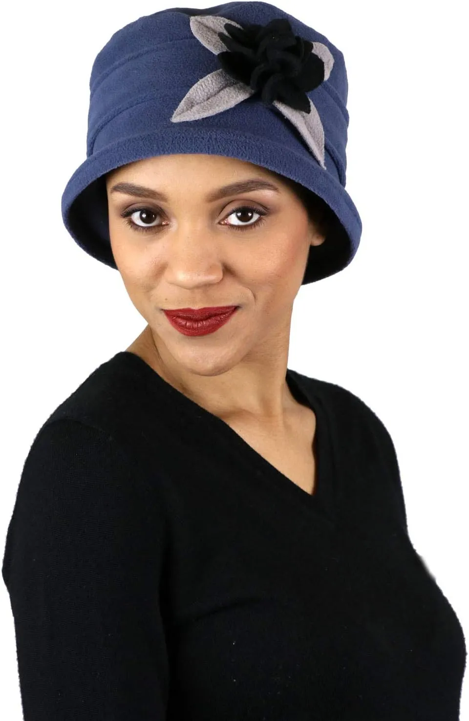 Womens Hat Luxury Fleece Cloche Ladies Cancer Headwear Chemo Winter Head Coverings Plush Double Layer Olivia