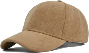 Women's Men's Suede Baseball Cap Faux Suede Leather Classic Adjustable Plain Hat Quality Baseball Cap Sun Hat