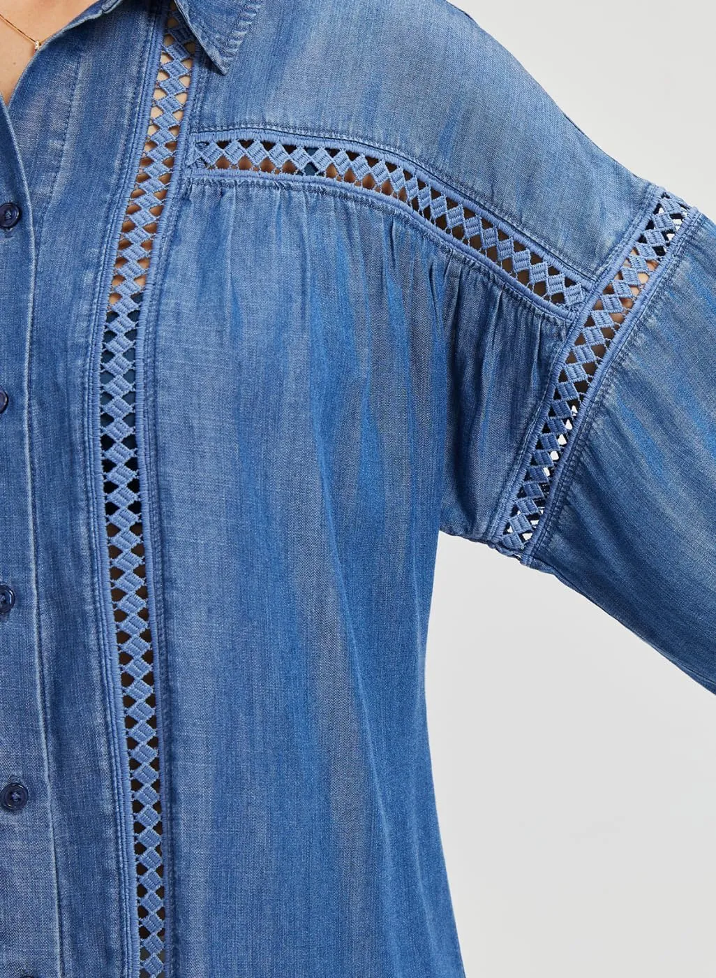 Women's Plus Size Western Denim Shirt - Summer Soft Stretch Cowboy Style Long Sleeve