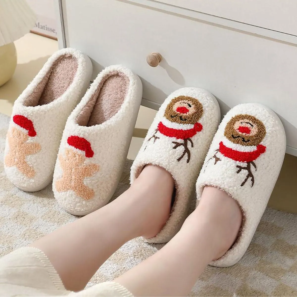 Women's Reindeer Fox Cute House Slippers - Cozy Indoor Shoes