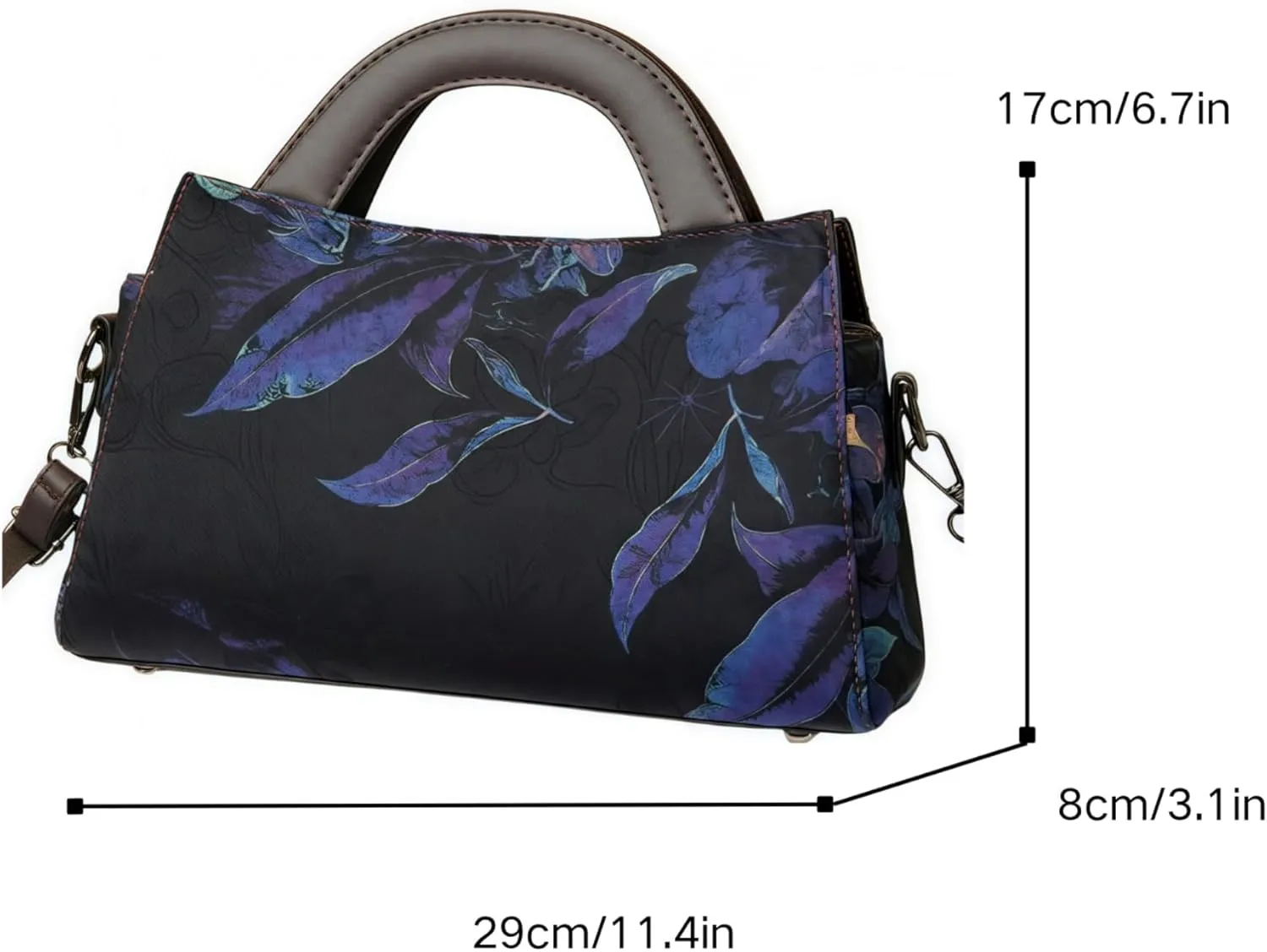 Women's Retro Ethnic Faux Leather Crossbody Bag Chic Printing Hanfu and Cheongsam Style Handbag for Travel Casual Party work