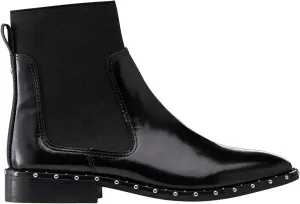 Women's Wide Width Patent Leather Studded Bootie