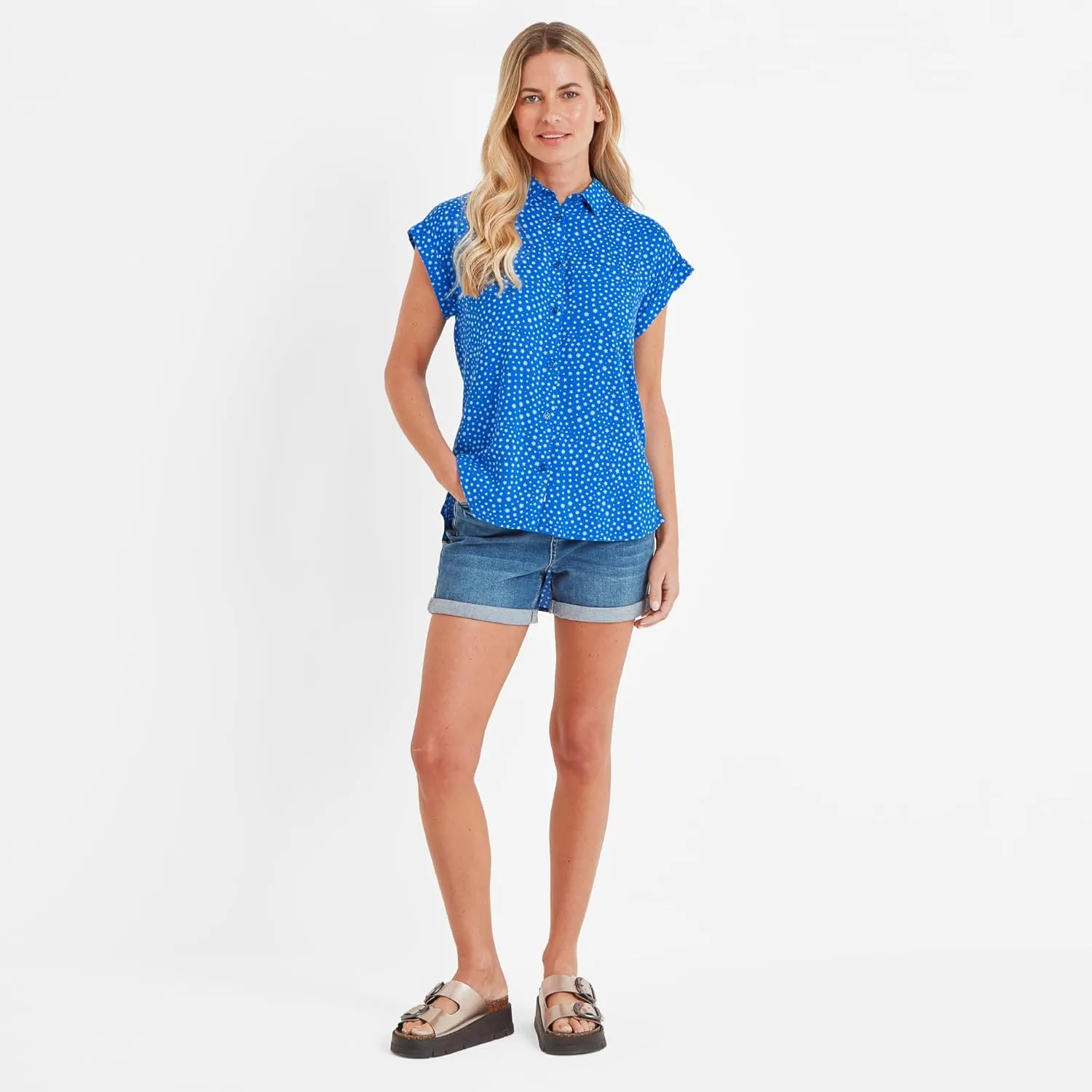 Womens/Ladies Alston Stars Capped Sleeved Shirt