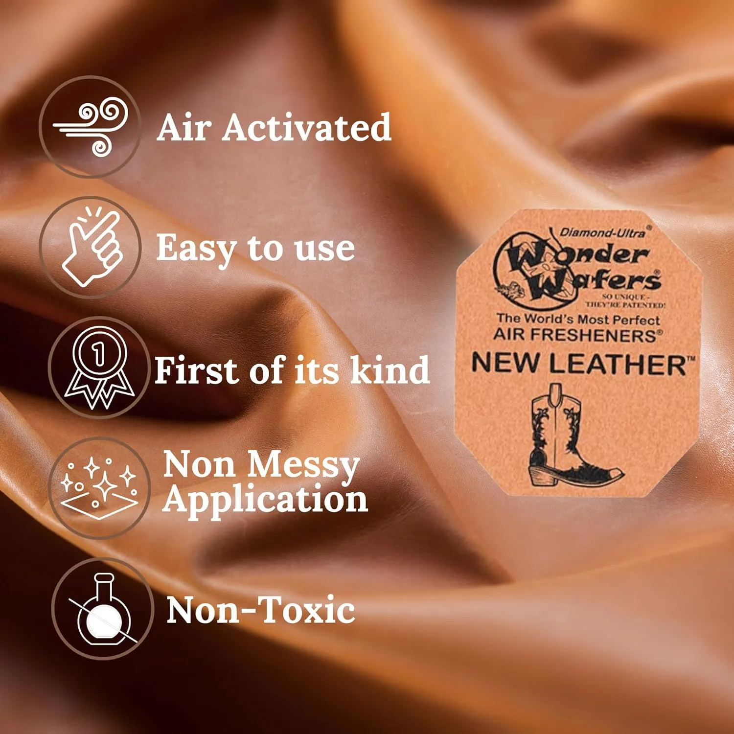 Wonder Wafers 250 Count New Leather Unwrapped Automobile Professional Use Air Fresheners Car and Truck Detail