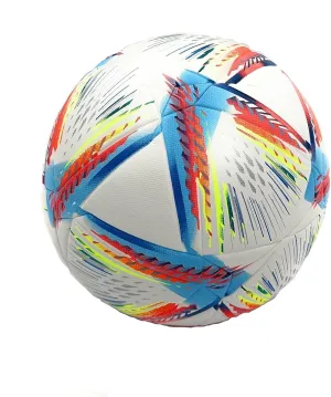World Cup Quality Soccer Ball Size 5 Thermally Bonded Match Ball with Seamless Stitching- Official Match Weight- Long Lasting Professional High Grade PU Leather- Pelota de Futbol- USA