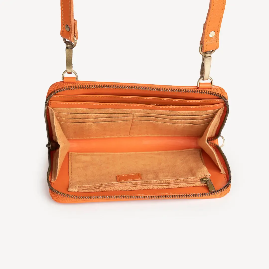 Woven Leather Crossbody Wallet