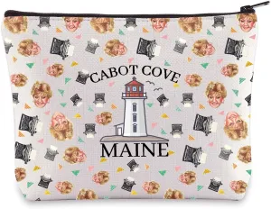 WZMPA Jessica Fletcher Cosmetic Bag Murder Mystery Fans Gift Cabot Cove Maine Jessica Fletcher Makeup Zipper Pouch Bag 80s Murder Show Merchandise (Cabot Cove Maine)