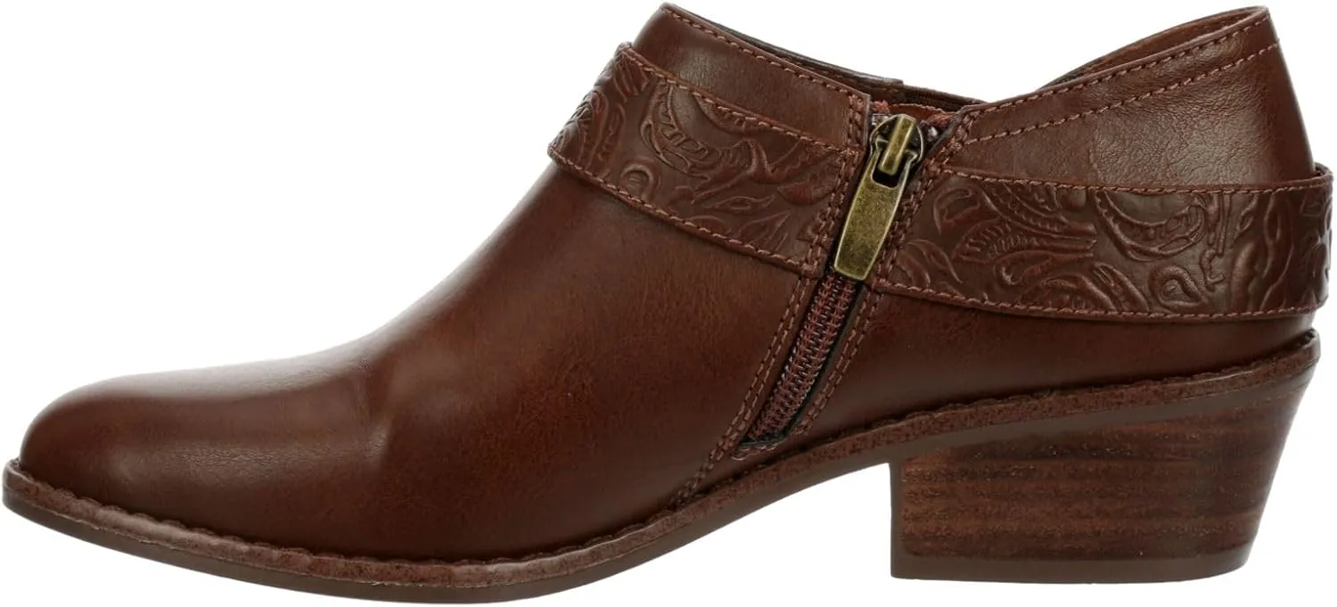 XAPPEAL Jodie - Women's Faux Leather Western Low Heel Ankle Bootie