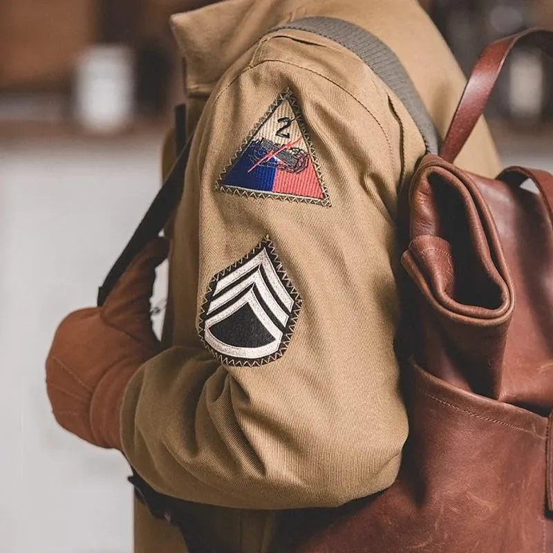 Xingfenly Men’ Jackets Brown Military Flight Bomber Tank Coat Pilot Aviator Jacket Collar Men Clothing