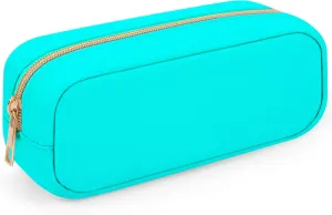 XSUIOY Makeup Bag Travel Bag Pouch for Purse, Cute Preppy Makeup Bag Cosmetic Zipper Pouch Purse Organizer Bag for Women, Waterproof Nylon Coin Pouch Sanitary Napkin Storage Bag for Work(Cyan-Small)