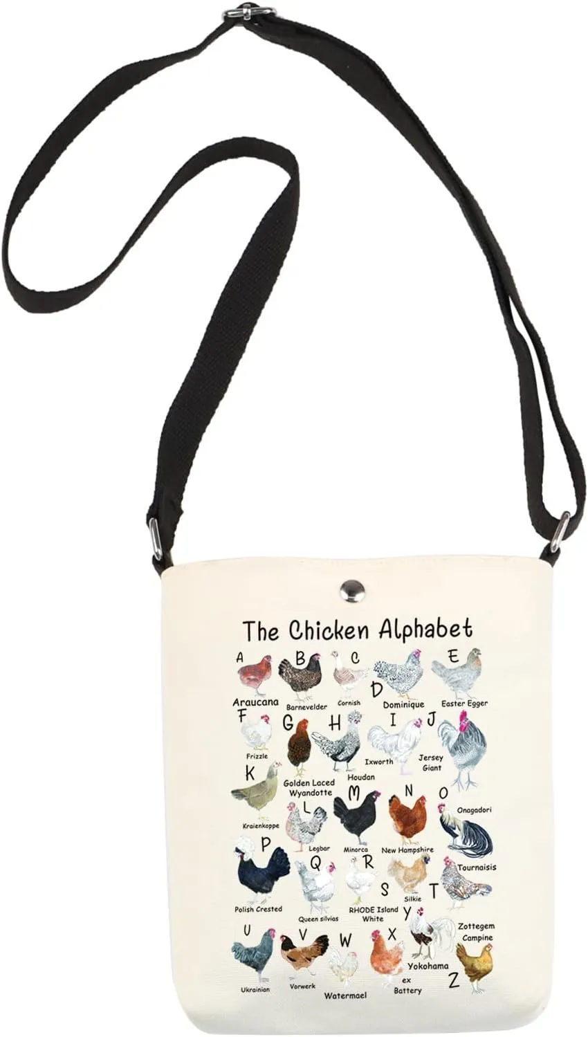 XYANFA Chicken Tote Bag - A-Z Of Chicken Lover Gifts