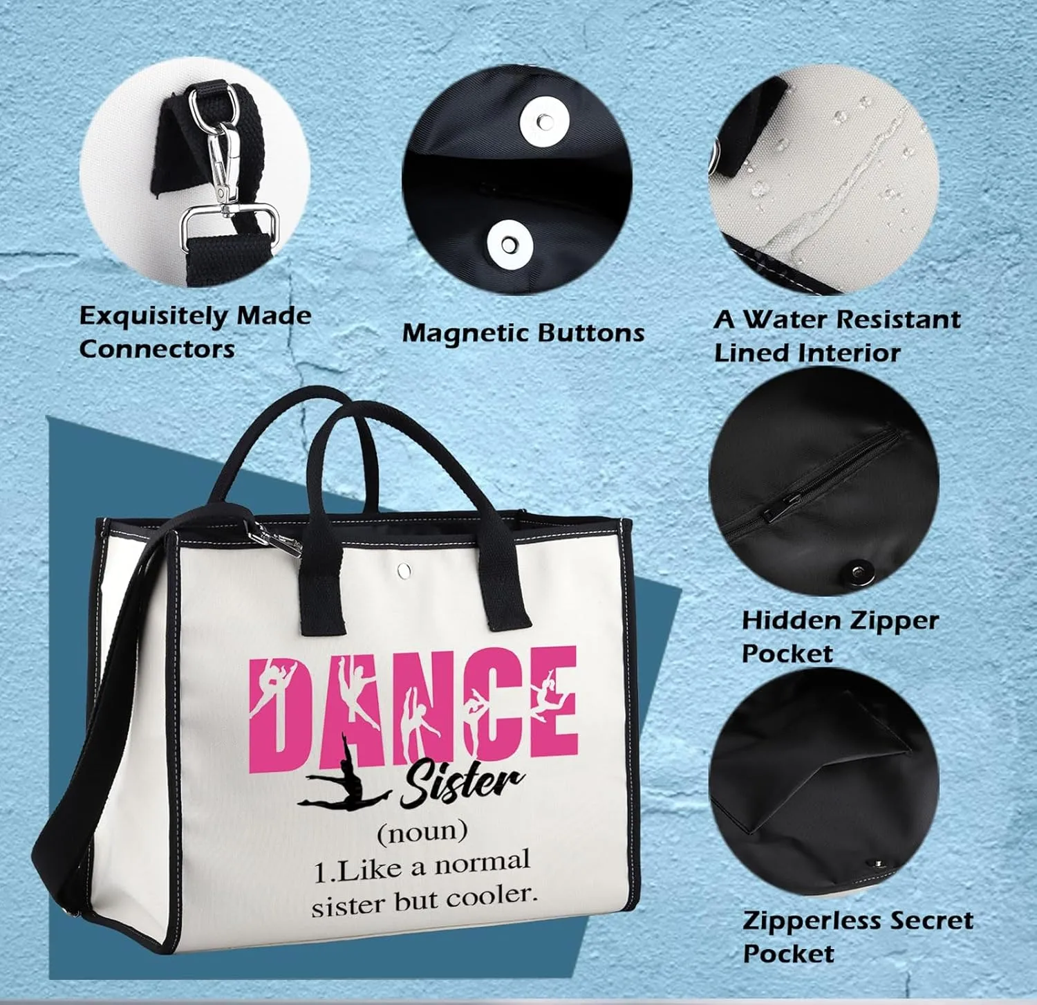 XYANFA Dance Sister Cosmetic Bag Dancing Gift Ballet Dancer Gift Little Sister Big Sis Gift Gifts For Dance Sister