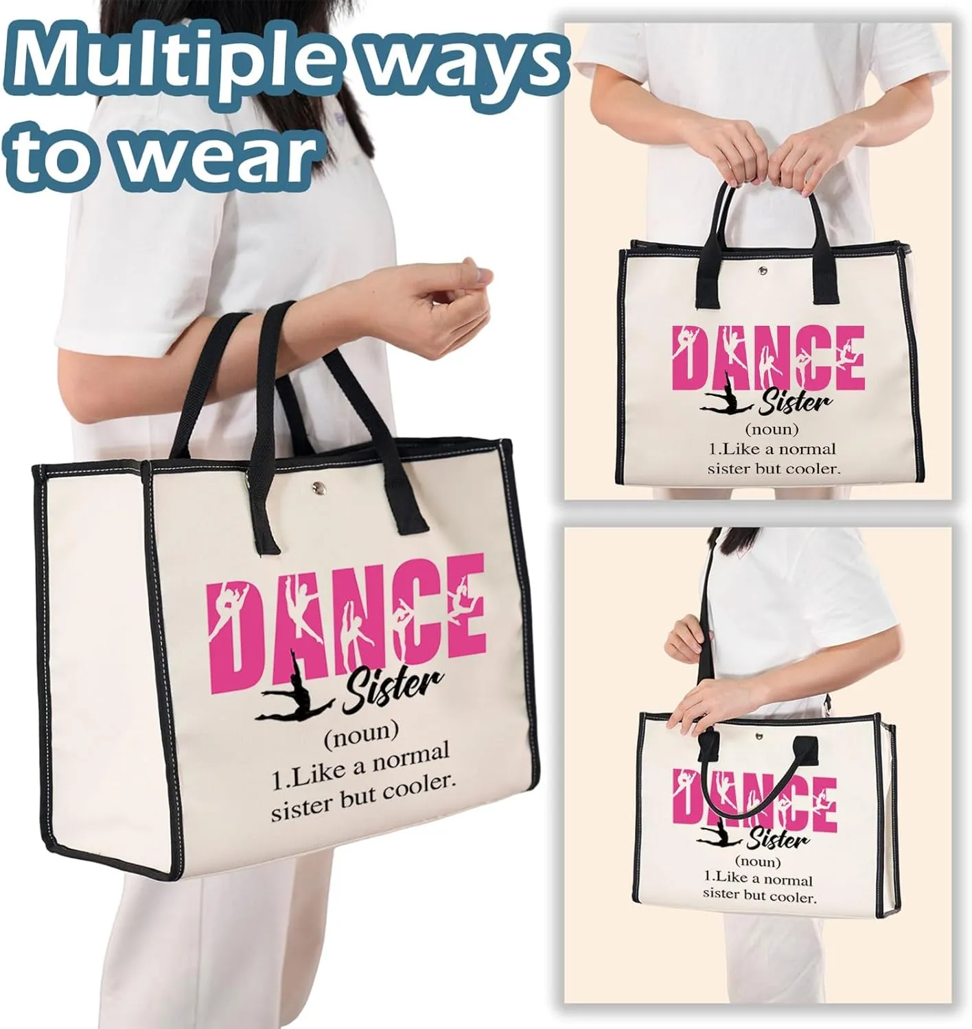 XYANFA Dance Sister Cosmetic Bag Dancing Gift Ballet Dancer Gift Little Sister Big Sis Gift Gifts For Dance Sister