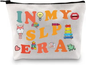 XYANFA Speech Language Pathologist Gift Makeup Bag SLP Gifts Speech Therapist Miracle Worker Makeup Zipper Pouch Bag (IN MY SLP ERA)