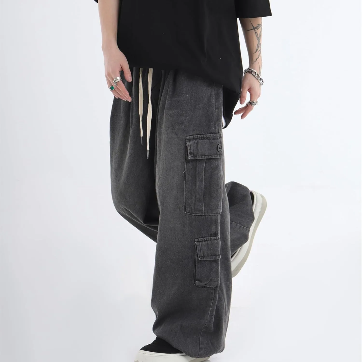 Y2K Baggy Jeans Women Fairycore Cargo Pants Grunge Emo Denim Clothing Patchwork Aesthetic Sweatpants Alt Clothes