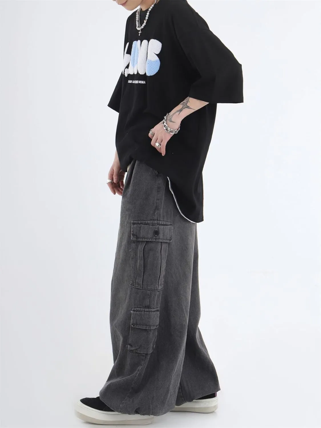 Y2K Baggy Jeans Women Fairycore Cargo Pants Grunge Emo Denim Clothing Patchwork Aesthetic Sweatpants Alt Clothes