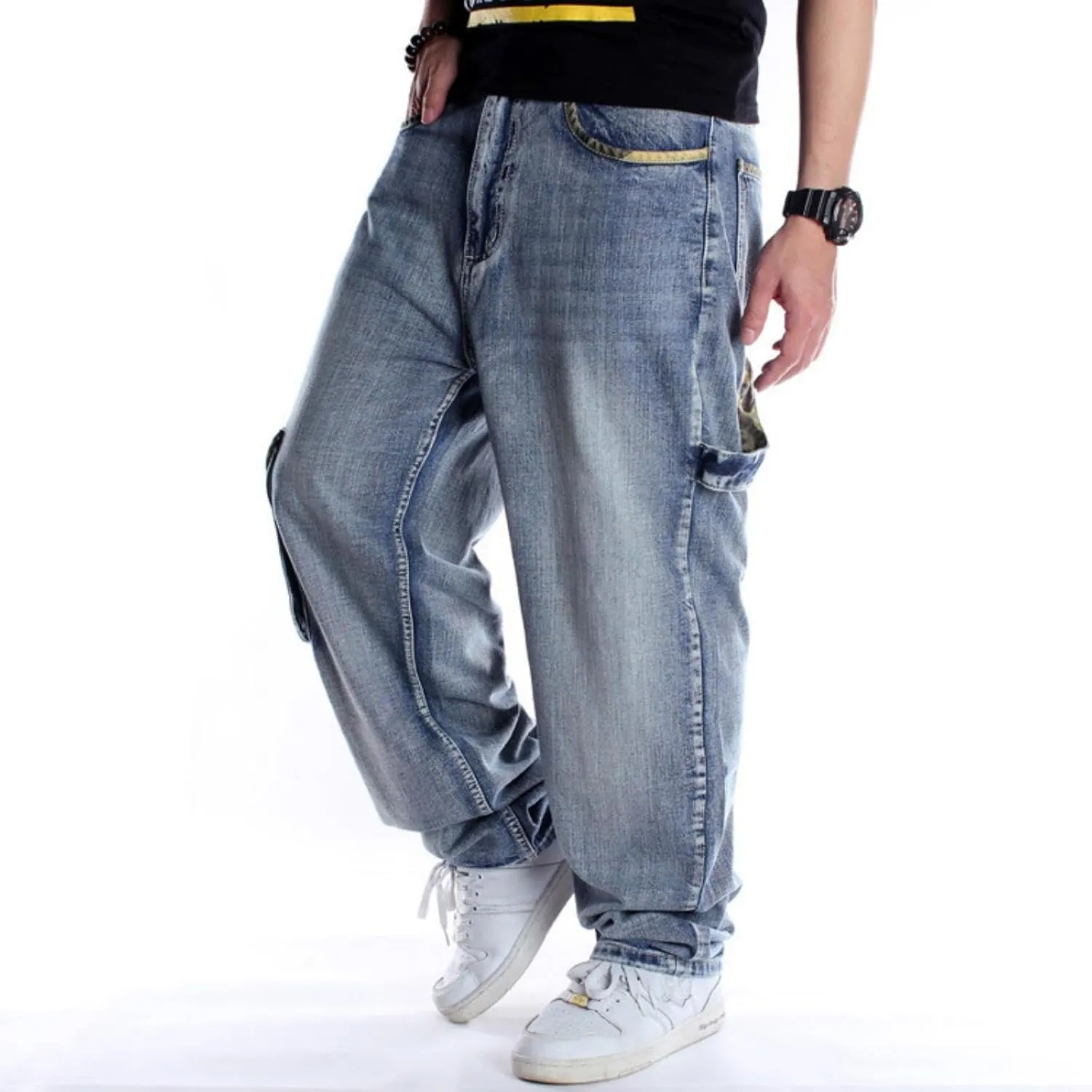 Y2k Jeans Men Vintage Baggy Skateboard Pants Loose Fit Hip Hop Cargo Jeans Streetwear