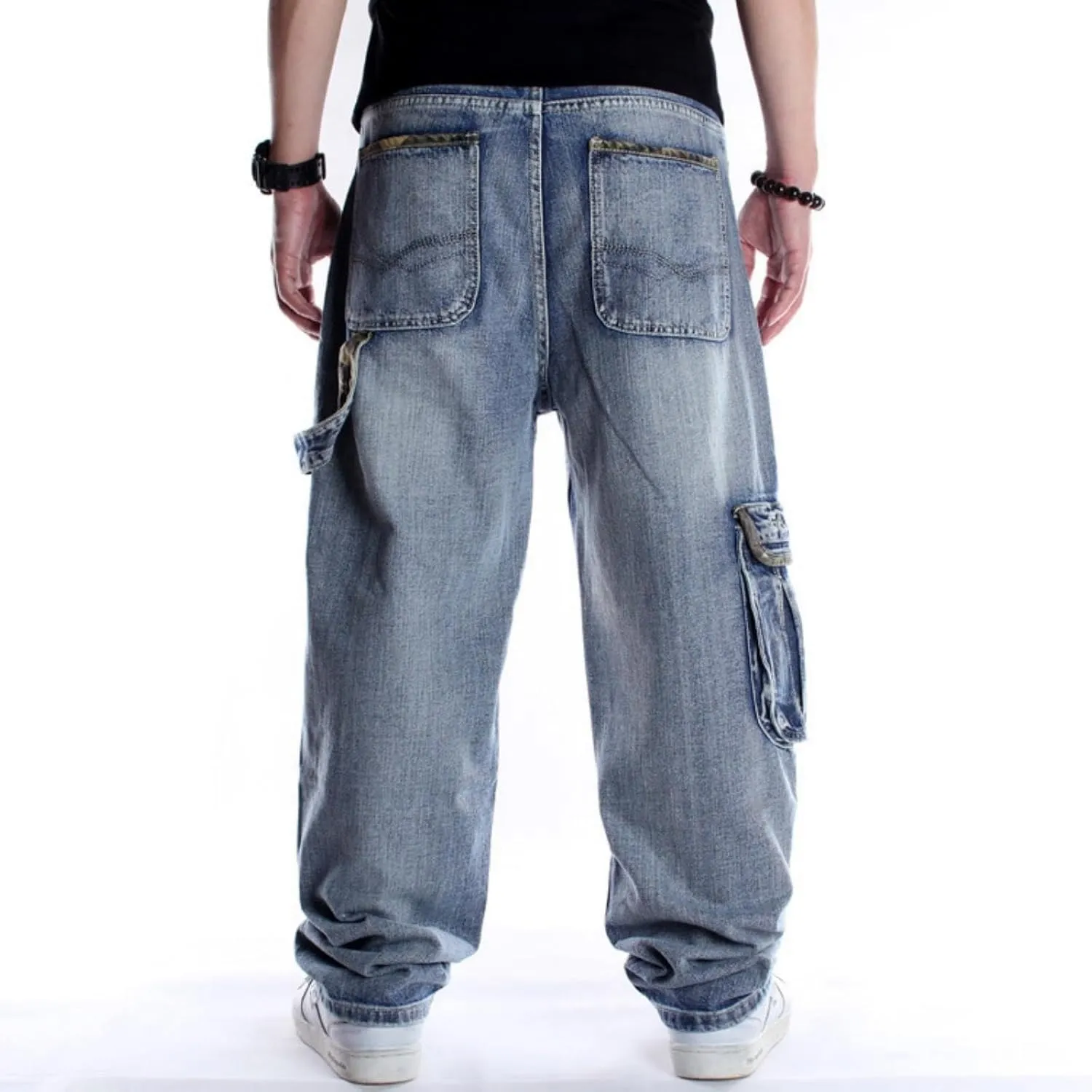Y2k Jeans Men Vintage Baggy Skateboard Pants Loose Fit Hip Hop Cargo Jeans Streetwear
