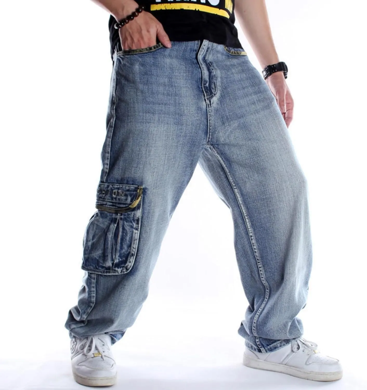 Y2k Jeans Men Vintage Baggy Skateboard Pants Loose Fit Hip Hop Cargo Jeans Streetwear