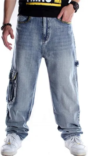 Y2k Jeans Men Vintage Baggy Skateboard Pants Loose Fit Hip Hop Cargo Jeans Streetwear