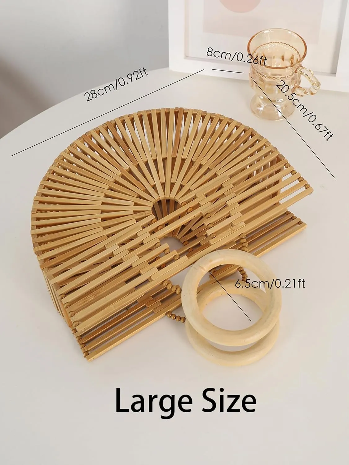 Yatemiole Womens Bamboo Handbags Handmade Purses Tote Bag for Summer beach