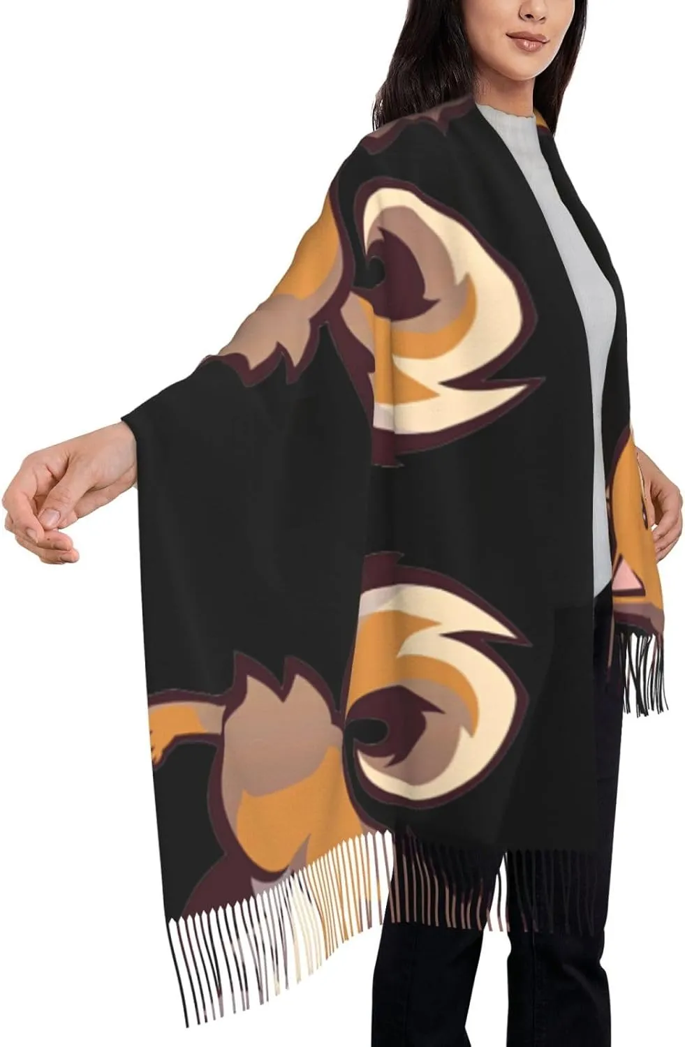 Yellow Sunflowers Exquisite Cashmere Tassel Scarf And Shawl Wraps Lightweight Fashion Scarf Presents For Ladies