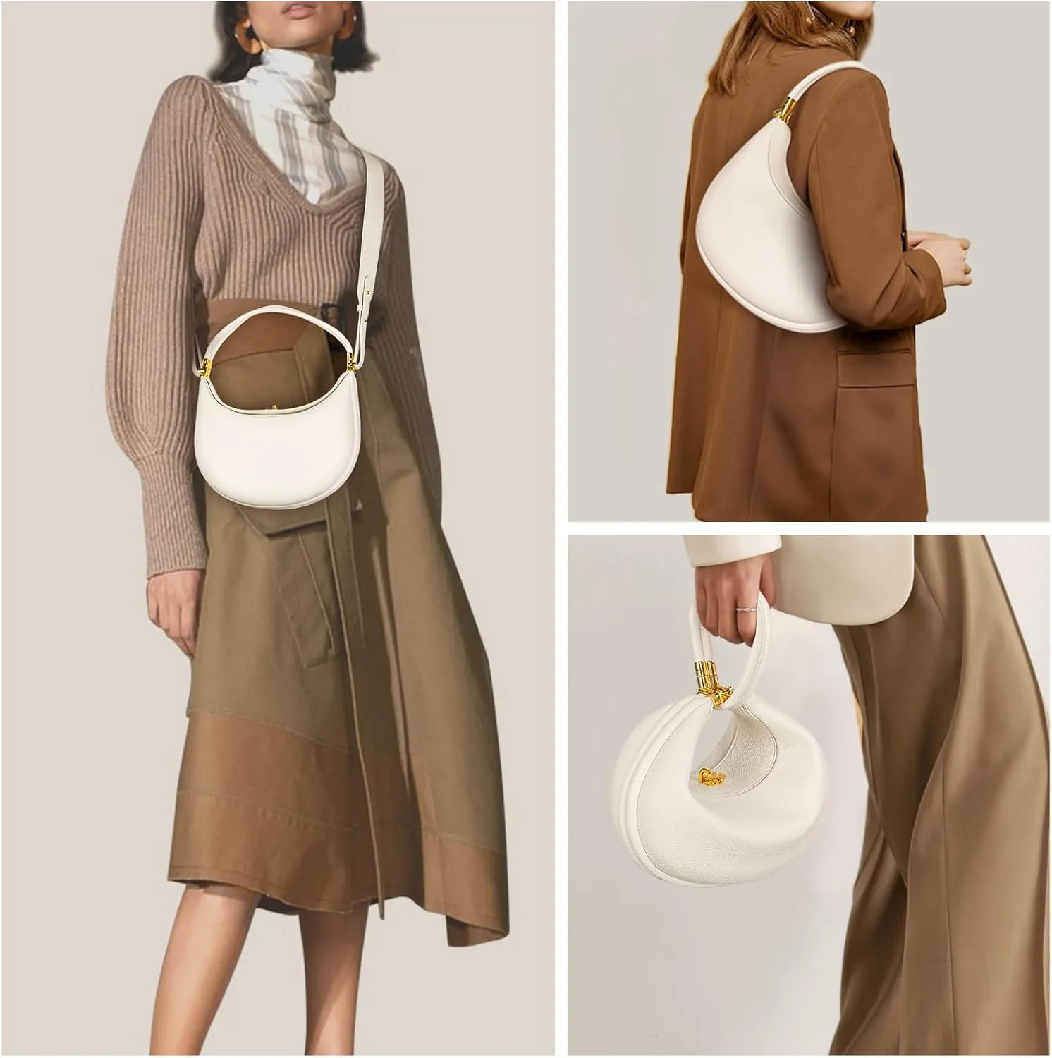 YFGBCX Small Shoulder Bag Crescent Shoulder Purse for Women 3 in 1 Crossbody Bag Trendy Hobo Bag Handbag Clutch Purse