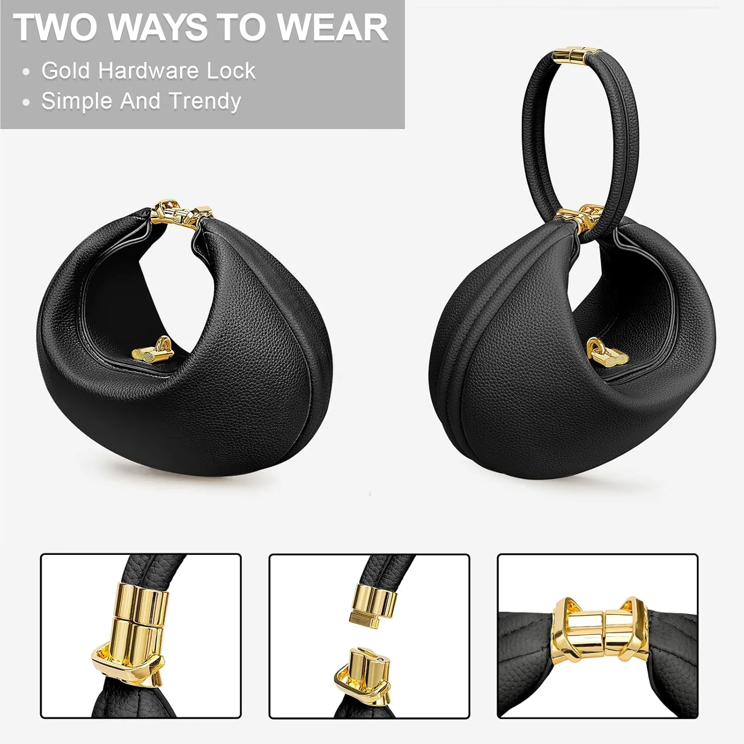 YFGBCX Small Shoulder Bag Crescent Shoulder Purse for Women 3 in 1 Crossbody Bag Trendy Hobo Bag Handbag Clutch Purse