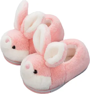YILANLAN Women's Cute Bunny Animals Slippers Interesting Comfortable Furry Slippers Soft Plush Winter season Keep warm Home Slippers