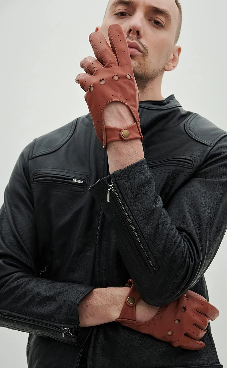 YISEVEN Men's Leather Driving Gloves