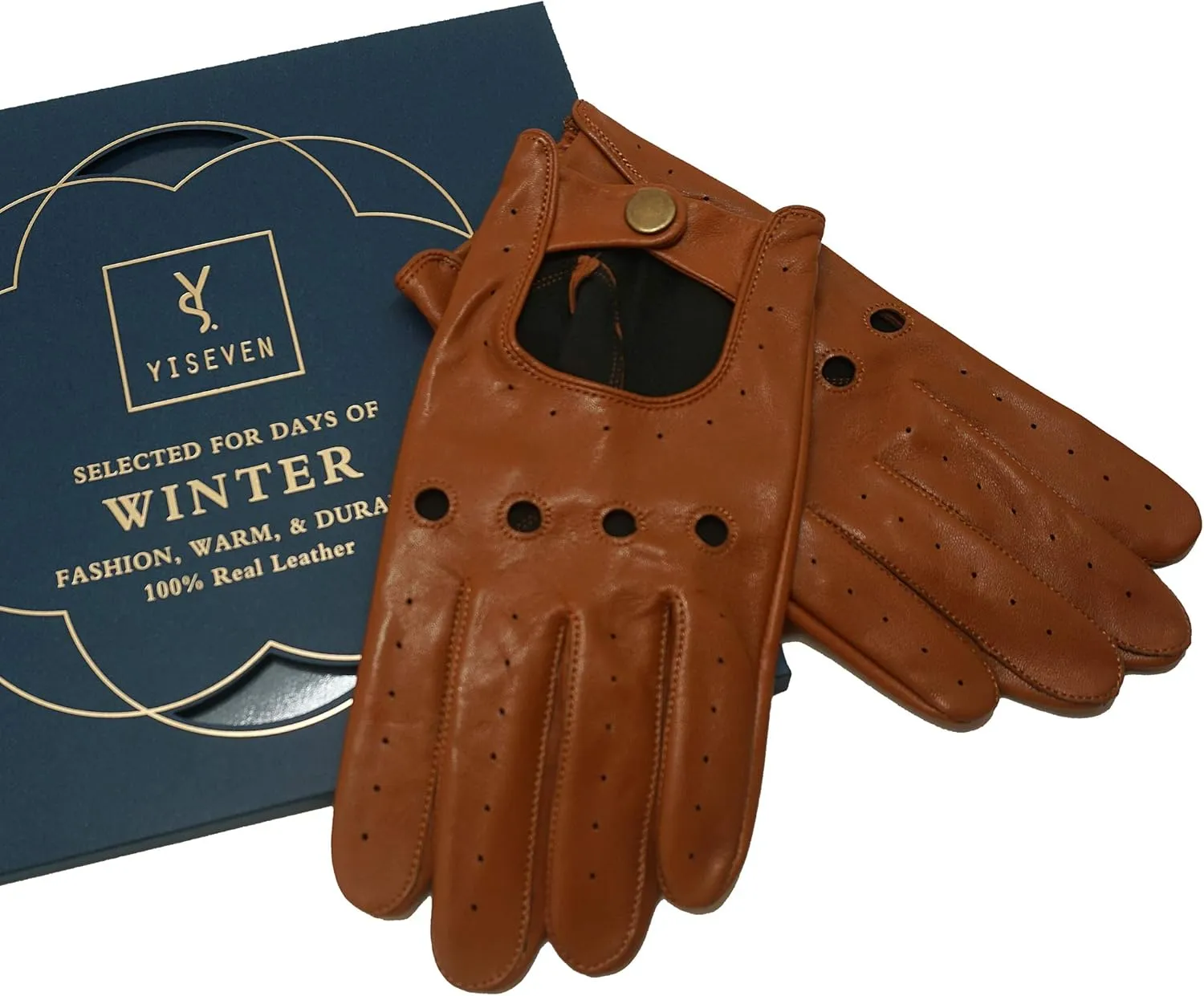 YISEVEN Men's Leather Driving Gloves